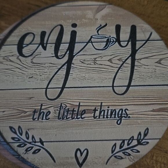 Coaster 6 piece set farmhouse wooden - Picture 6 of 8